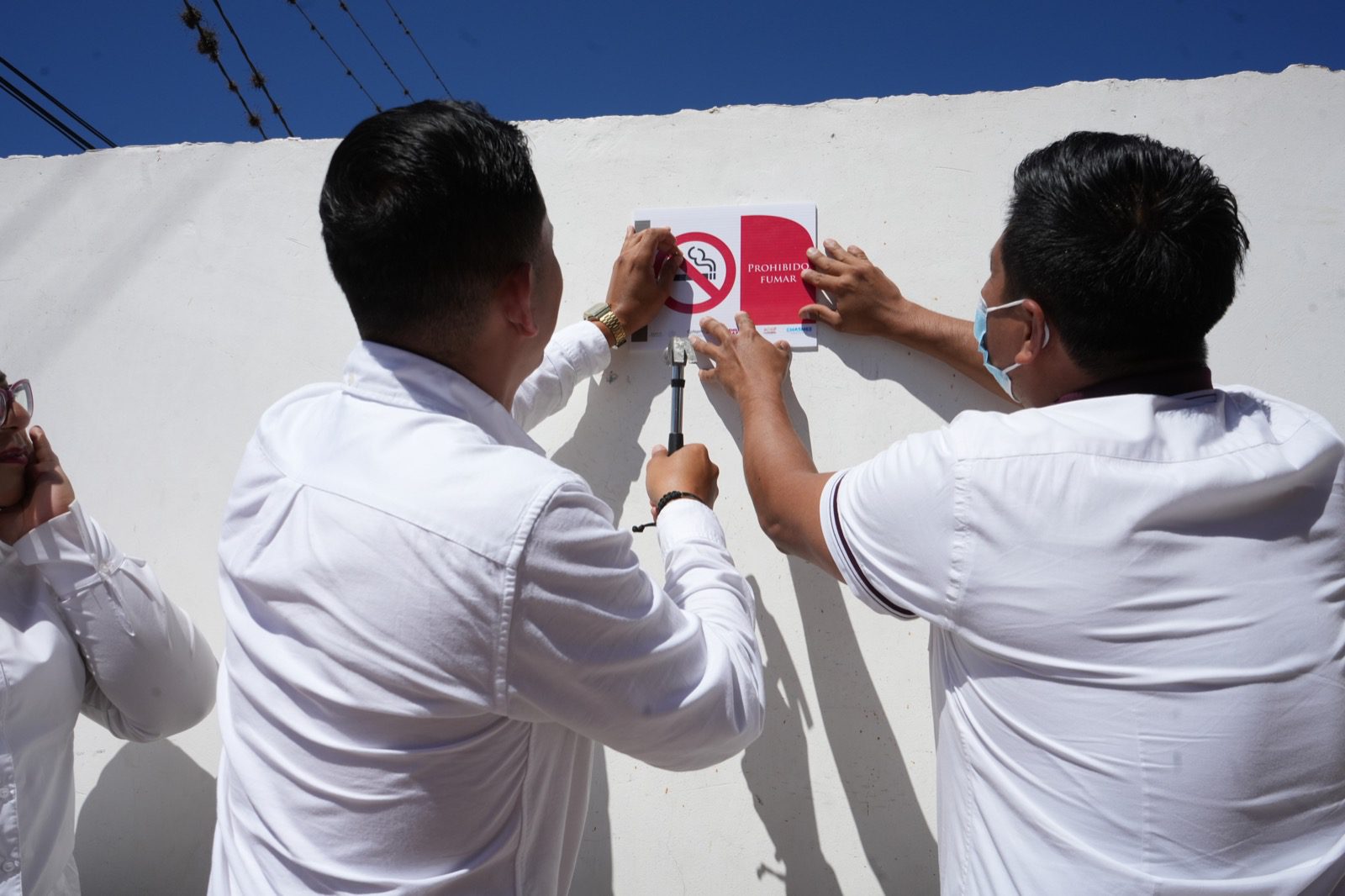 Instalan señalética anti tabaco en Ayuntamiento de Emiliano Zapata