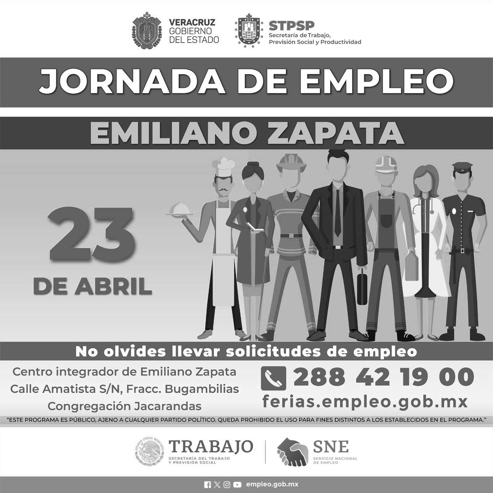 Prepárate para la Jornada de Empleo del SNE en Emiliano Zapata